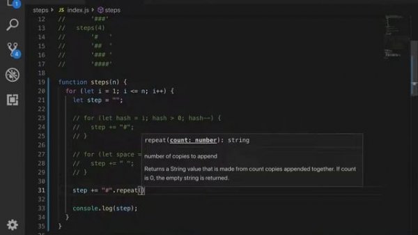 Javascript Algorithms and Data Structures #22 - steps Algorithm