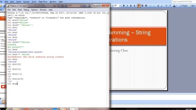 Python Programming classes for Beginners in Windows 7 - Basic String Operations смотреть онлайн