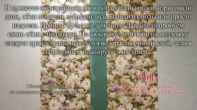 Сравнение термоакустического флизелина Wellton AcouTherm® и подложки из вспененного полиэтилена смотреть онлайн