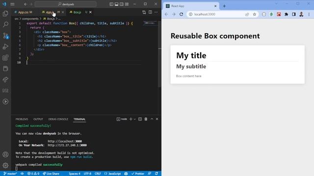 Reusable Components in React смотреть онлайн