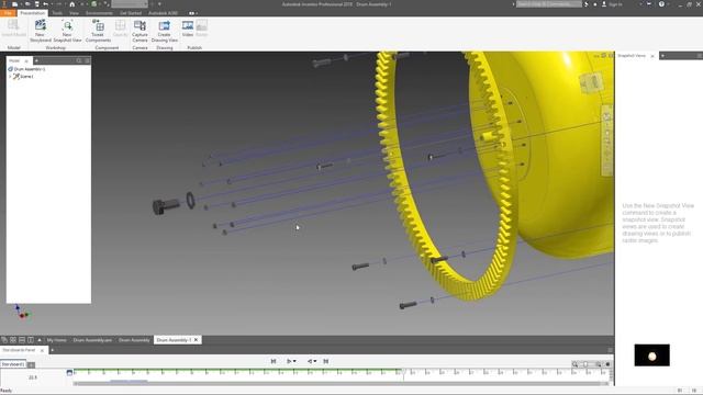 INVENTOR 2018 - DRUM ASSEMBLY - DRAWING - CONCRETE MIXER смотреть онлайн