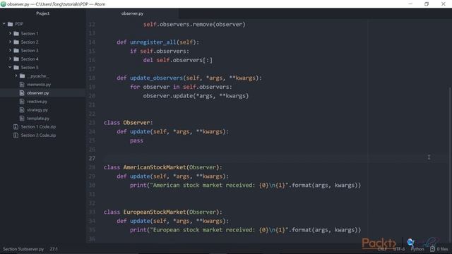 Python Design Patterns : Observer | packtpub.com смотреть онлайн