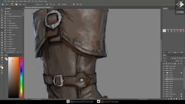 How to paint Leather in photoshop pirate boot смотреть онлайн