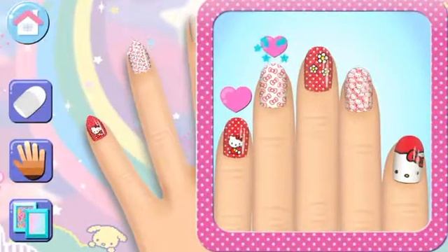 Маникюр Hello Kitty красим ноготки смотреть онлайн