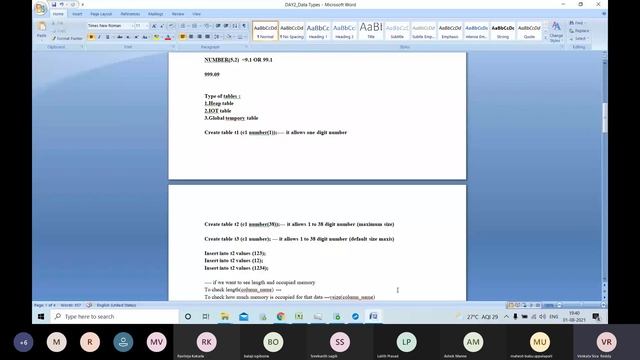 DATA TYPES in oracle смотреть онлайн