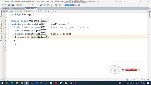 java program to Calculate the power of a number using pow functionتوان اعداد با استفاده از میتود Po смотреть онлайн