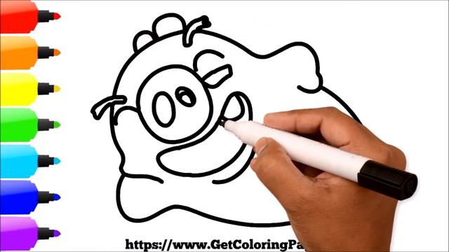 How to Draw Pig Happy Laying Down Angry Bird смотреть онлайн