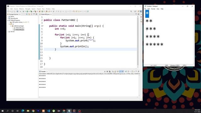 Java Star Pattern Program 002 | How to solve pattern program in JAVA | How to Print Pattern in Java смотреть онлайн