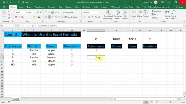 Use Countif Function in Excel Hindi смотреть онлайн