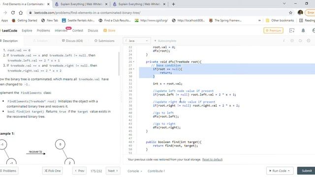LeetCode 1261 Find Elements in a Contaminated Binary Tree - Java Solution Using DFS & Recursion смотреть онлайн