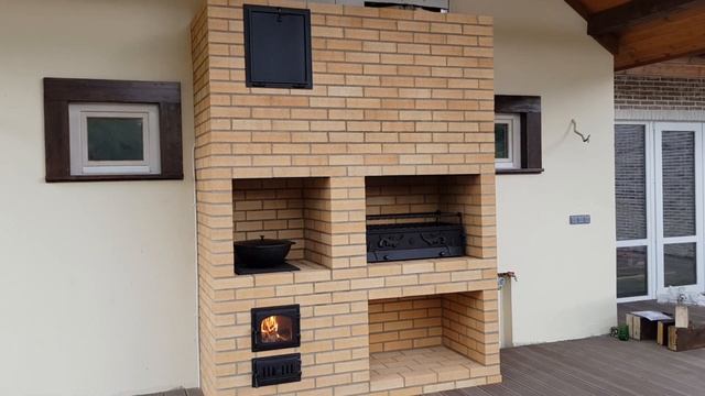 Компактная Печь - Барбекю из шамотного обработанного кирпича смотреть онлайн