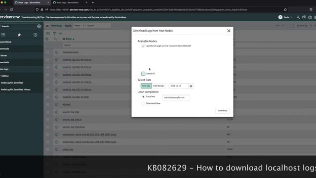 ServiceNow how to... download logs for all the nodes смотреть онлайн