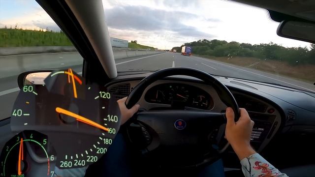 AutoBahn - Saab 9-5 Aero 2.3T (2005) - POV | 100-200 km/h | Vmax смотреть онлайн