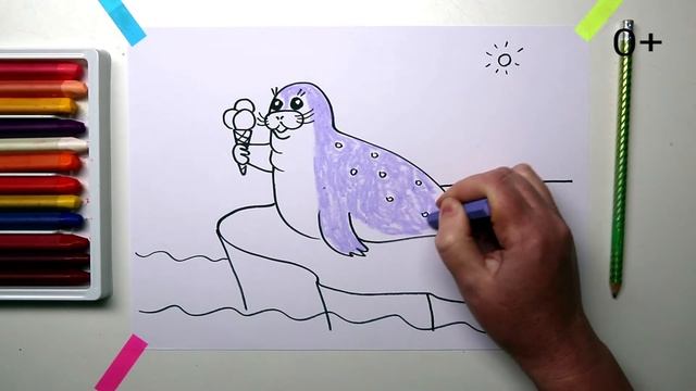 #какнарисовать #МОРСКОЙКОТИК Уроки Рисования Для Детей #howtodraw #furseal #drawforchildren