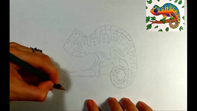 How to draw a bright and beautiful lizard I Рисуем яркую и красивую ящерицу смотреть онлайн