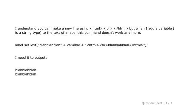 HTML : How to add new line in a JLabel with variables смотреть онлайн