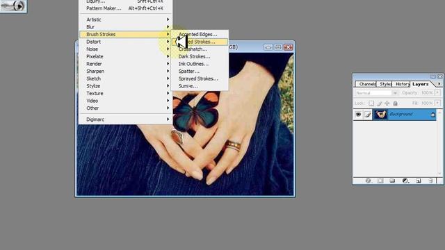 How can use Brush Strokes Filter In adobe photoshop 7.0 Urdu and Hindi смотреть онлайн