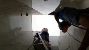 Потолок в ванной!  Световой натяжной потолок в санузле! 2.0