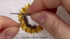 Вышивка для начинающих Подсолнух