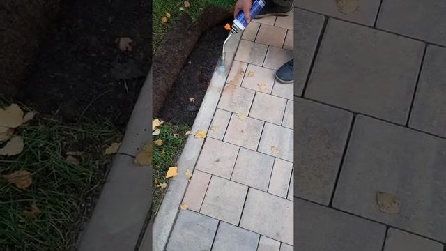 удаление масляного пятна с тротуарной плитки. смотреть онлайн