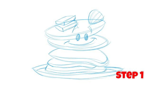 How to draw a cartoon Pancakes in 3 easy steps смотреть онлайн