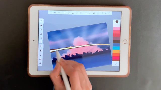 Autodesk Sketchbook - Draw a Aesthetic Bridge with Cityscape & Cloud in iPad. #digitalart #aestheti смотреть онлайн