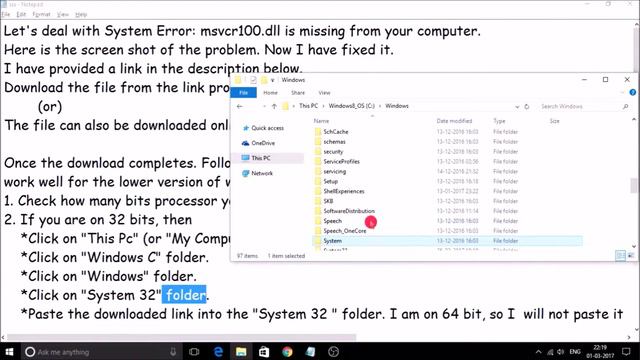 System error "msvcr100.dll" is missing from your computer | Fixed! | 2017 смотреть онлайн