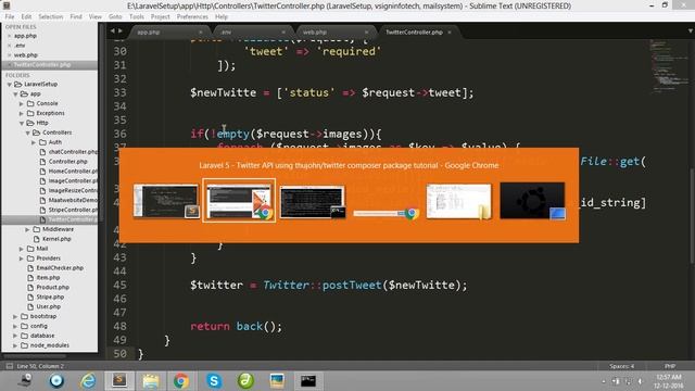 Laravel5.4 - integrate Twitter API смотреть онлайн