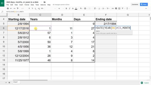 Google Sheets - Add (Or Subtract) Days, Months or Years to a Date смотреть онлайн