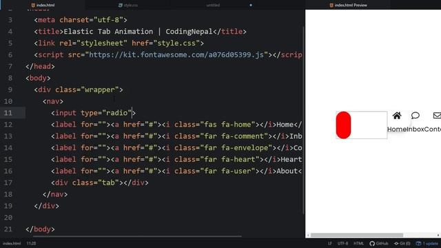 Elastic Tab Animation using only HTML & CSS смотреть онлайн