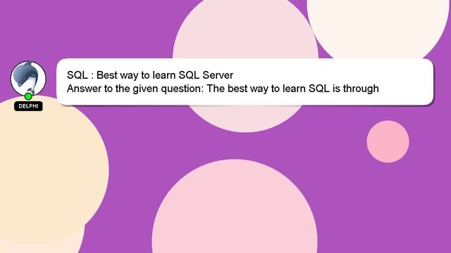 SQL : Best way to learn SQL Server смотреть онлайн