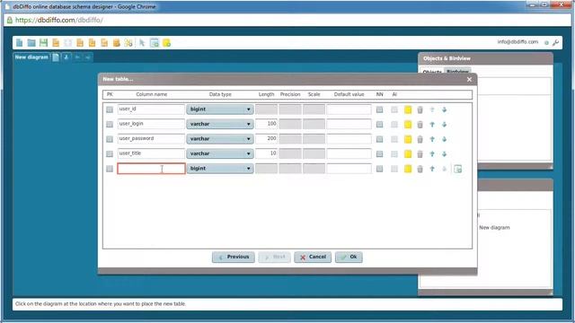 create table with dbDiffo смотреть онлайн