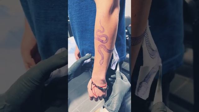 Snake Wraps On Forearm. From Stencil To Finished Tattoo. Please Subscribe If You Like My Tattoos!