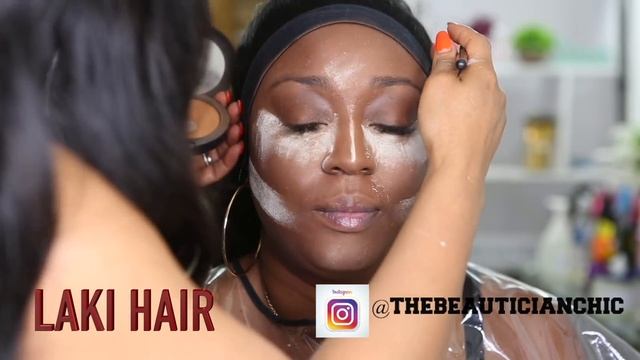 CLIENT HAIR AND MAKEUP TRANSFORMATION | HALF UP HALF DOWN LAKI HAIR смотреть онлайн