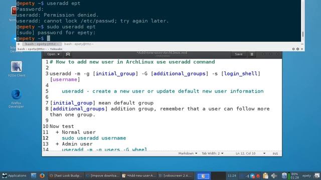 How to add new user in Arch Linux use useradd command смотреть онлайн
