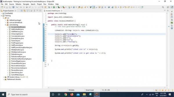 31. Core Java - Write a Program to access remove elements to Linked List