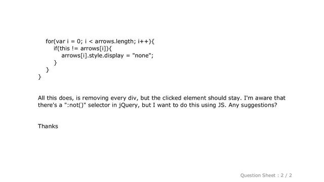 HTML : JavaScript iterate through class elements and select all except clicked element смотреть онлайн
