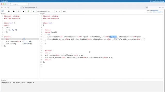 C++ Insights - Episode 27: In-class member initialization смотреть онлайн