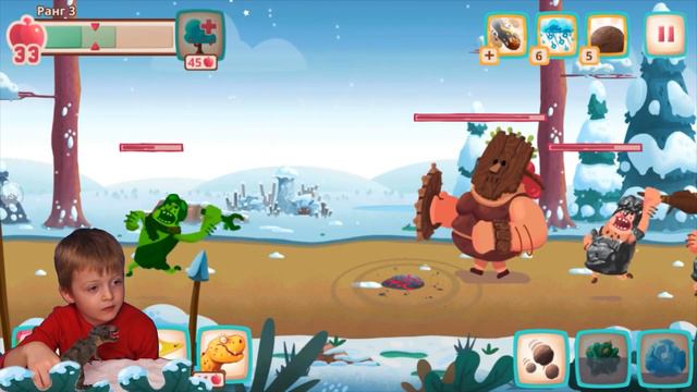 Игра про Динозавров для Детей Защищаем Яйцо от Траглодитов 24  Мультик про Динозавров Lion boy