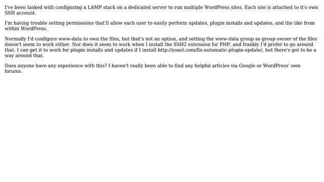 Wordpress: Configuring WordPress permissions for easy updates смотреть онлайн