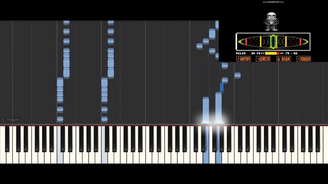 UNDERTALE-"Megalovania"Toby Fox[OST](Synthesia)//Битва с Сансом(piano tutorial) смотреть онлайн