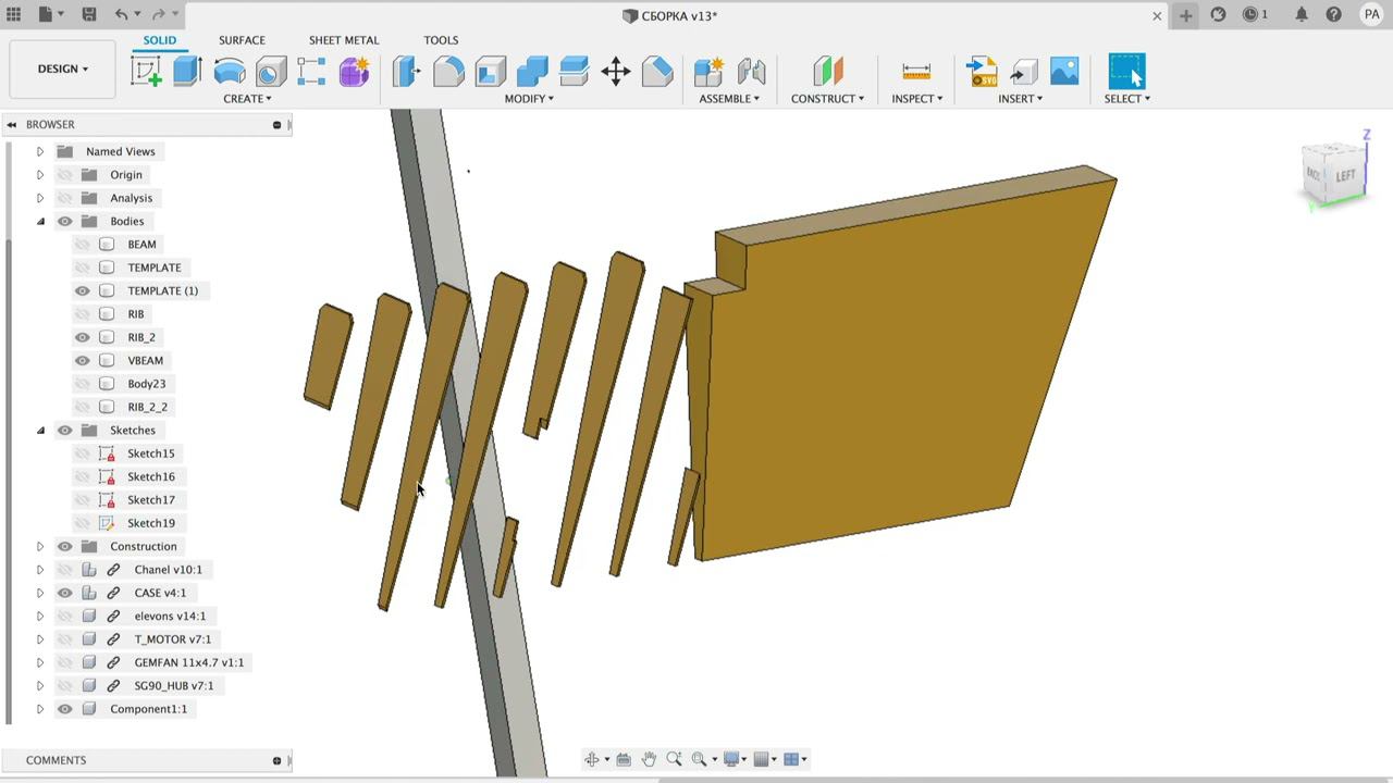 3D моделирование и 3D печать пустотелого объекта с ребрами жесткости. Hollow object with stiffeners. смотреть онлайн