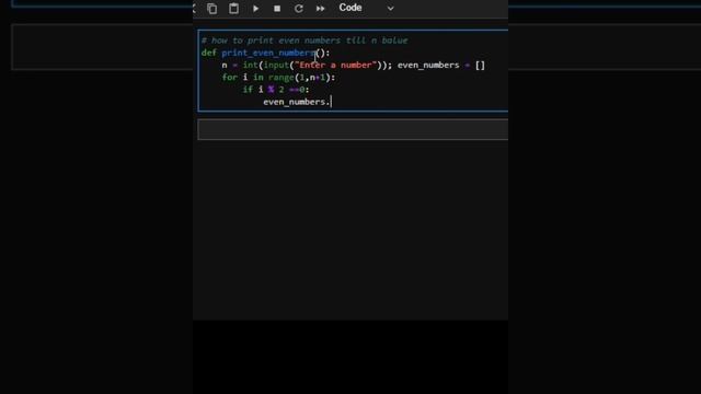 How to print even numbers till 'n' value using python || easy python code смотреть онлайн