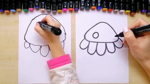 как нарисовать осьминога ребенку смотреть онлайн