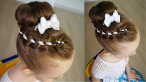 Dance hair. Good-looking hairstyle for girls. - Прическа на танцы.
