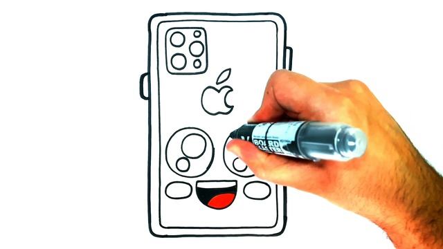 How to draw a iphone | Easy drawings - drawing and coloring a smartphone смотреть онлайн
