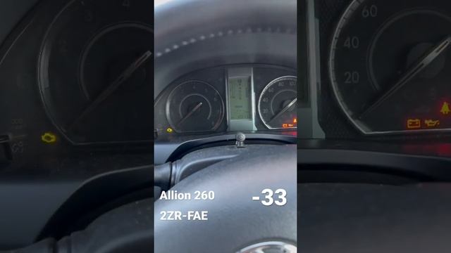 Запуск двигателя Toyota Allion 260, 1.8 2ZR-FAE, после ночного простоя, на улице -33..34 смотреть онлайн