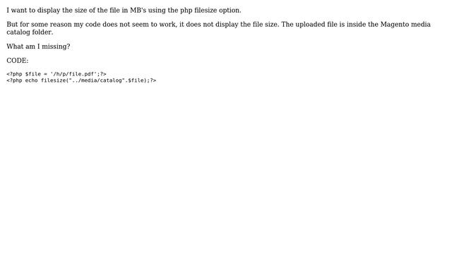Magento: Magento 1 get file size of upload смотреть онлайн