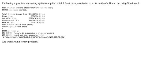 Databases: Create spfile from pfile смотреть онлайн