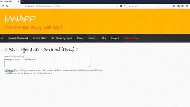 BWAPP SQL INJECTION - STORED (BLOG - LOW LEVEL) смотреть онлайн